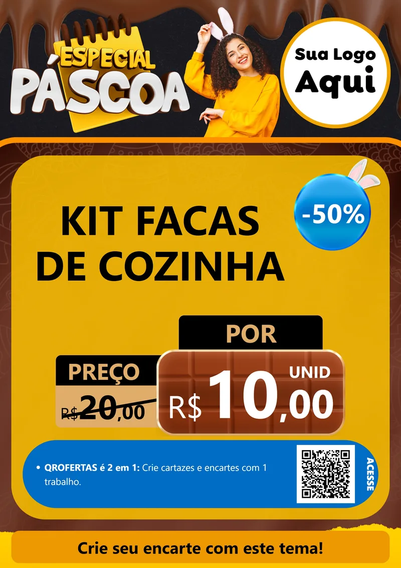 Modelo de Cartaz para Cartaz A4 Vertical com o tema Especial Páscoa para Utilidades Domésticas