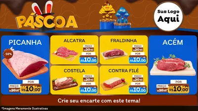 Modelo de TV para TV Horizontal com o tema Páscoa para Açougue