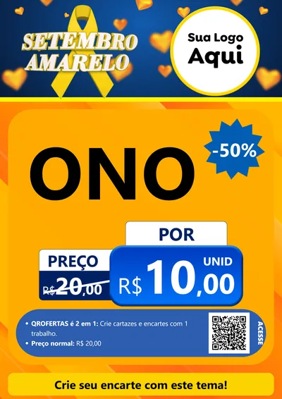 Modelo de Cartaz para Cartaz A4 Vertical com o tema Setembro Amarelo para Óticas