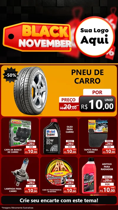Modelo de Rede Social para Stories com o tema Black November para Auto peças