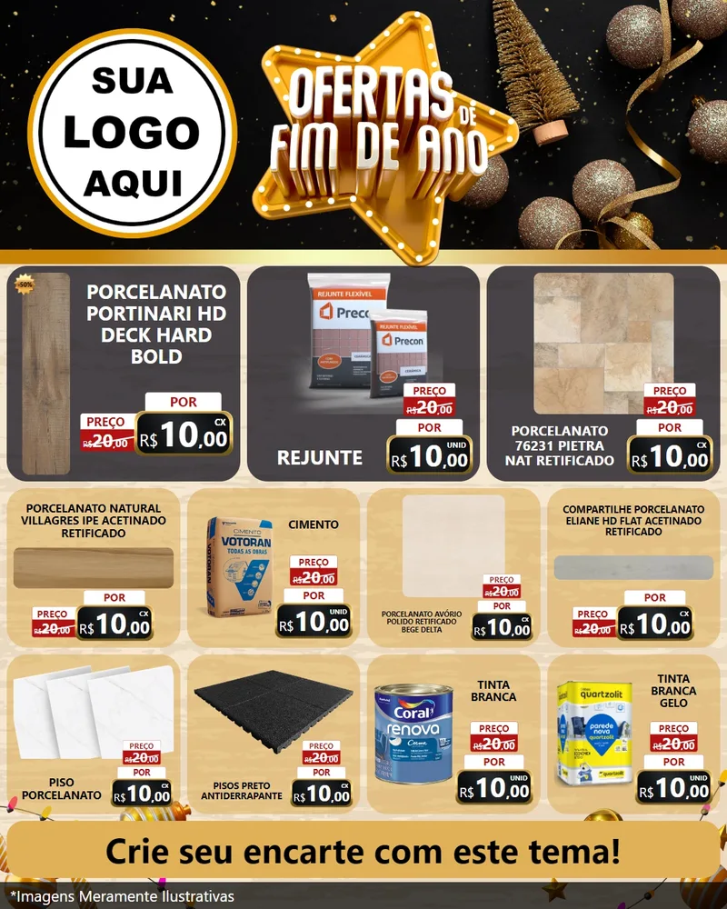 Modelo de Rede Social para Feed Instagram com o tema Ofertas de Fim de Ano para Pisos e revestimentos