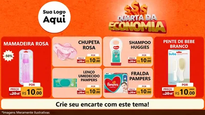Modelo de TV para TV Horizontal com o tema Quarta da Economia para Bebês