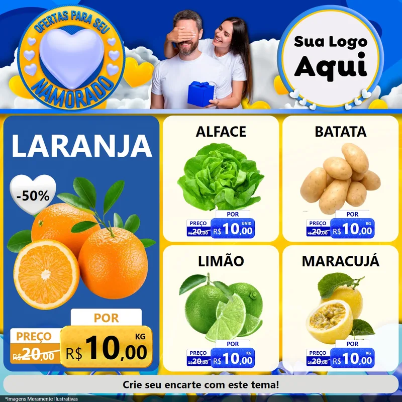 Modelo de Rede Social para Feed Facebook com o tema Ofertas Para Seu Namorado para Hortifrúti