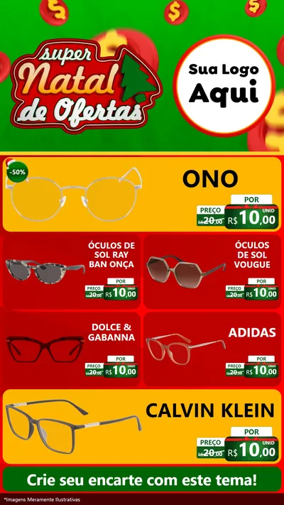 Modelo de TV para TV Vertical com o tema Super Natal de Ofertas para Óticas