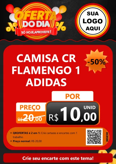 Modelo de Cartaz para Cartaz A4 Vertical com o tema Oferta do Dia - Só hoje, Aproveite! para Roupas e acessórios