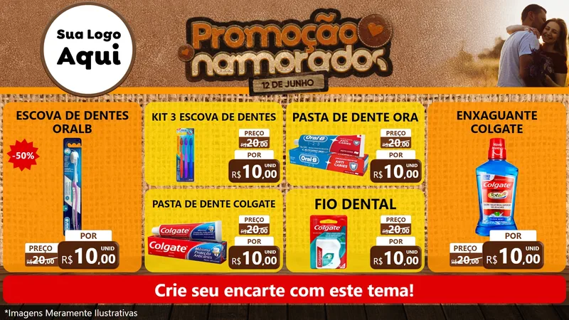 Modelo de TV para TV Horizontal com o tema Promoção Namorados para Higiene Pessoal
