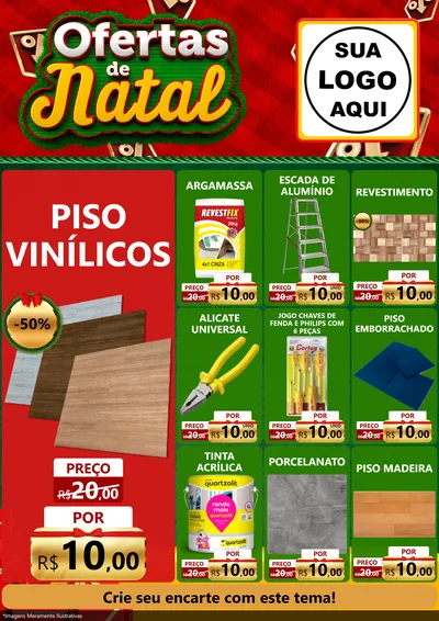 Modelo de Encarte para Encarte A4 Vertical com o tema Ofertas de Natal para Material para Construção