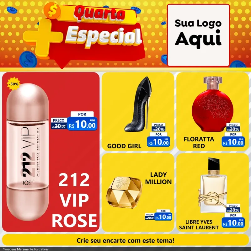 Modelo de Rede Social para Feed Facebook com o tema Quarta Mais Especial para Perfumes