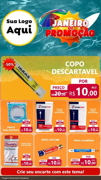 Modelo de Rede Social para Stories com o tema Janeiro de Promoção para Embalagens