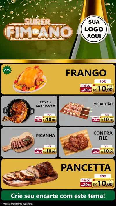 Modelo de TV para TV Vertical com o tema Super Fim de Ano para Assados