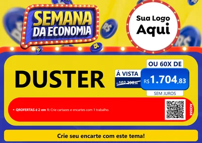 Modelo de Cartaz para Cartaz A4 Horizontal com o tema Semana da Economia para Concessionaria de Carros