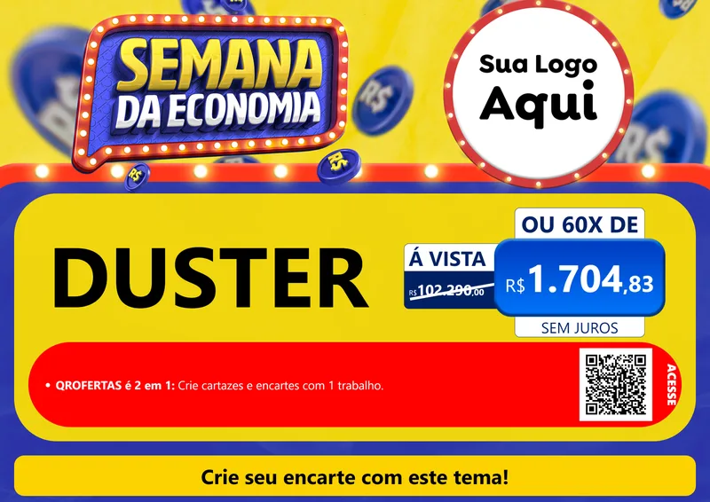 Modelo de Cartaz para Cartaz A4 Horizontal com o tema Semana da Economia para Concessionaria de Carros