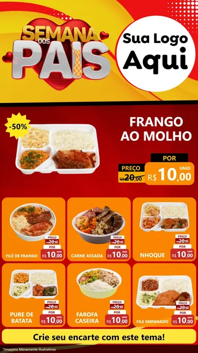 Modelo de Rede Social para Stories com o tema Semana Dos Pais para Restaurante