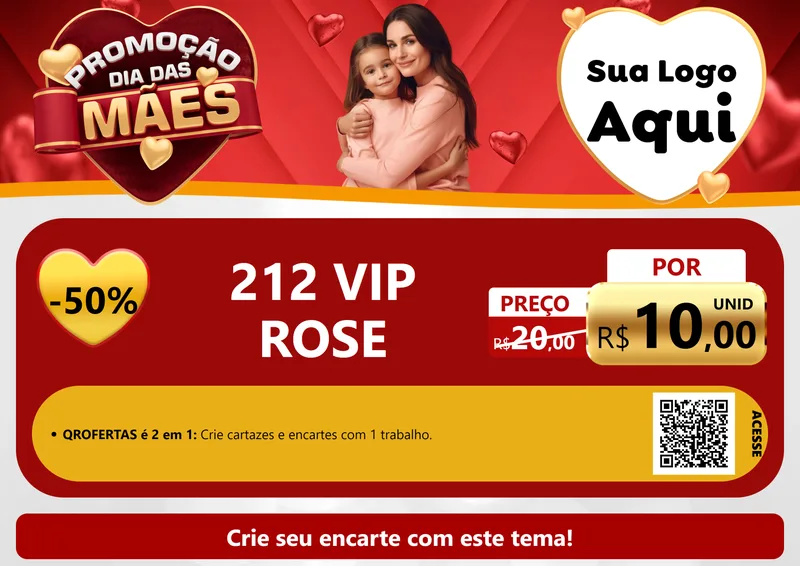 Modelo de Cartaz para Cartaz A4 Horizontal com o tema Promoção Dia das Mães para Perfumes