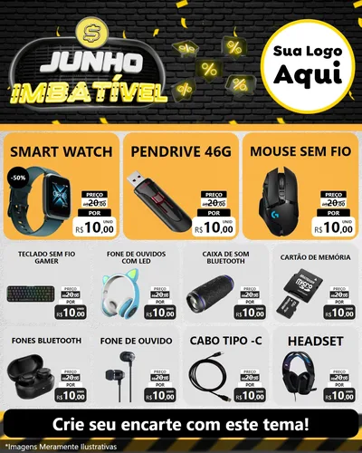 Modelo de Rede Social para Feed Instagram com o tema Junho Imbatível para Informática