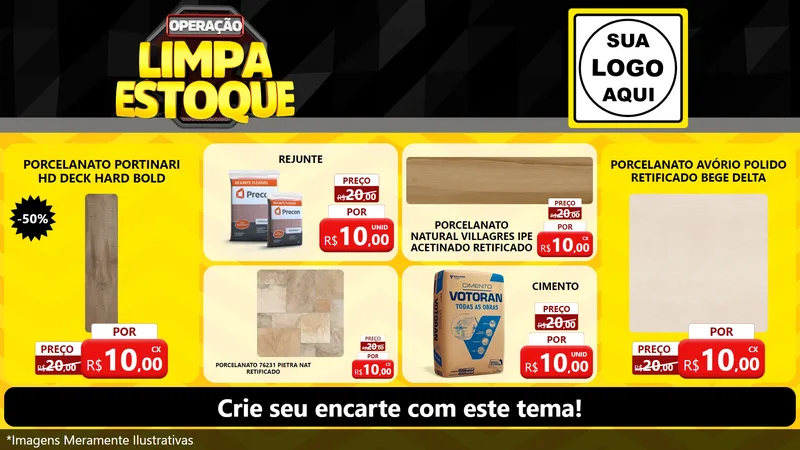 Modelo de TV para TV Horizontal com o tema Operação Limpa Estoque para Pisos e revestimentos