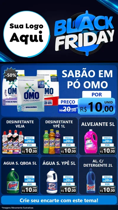 Modelo de Rede Social para Stories com o tema Black Friday para Produtos de Limpeza