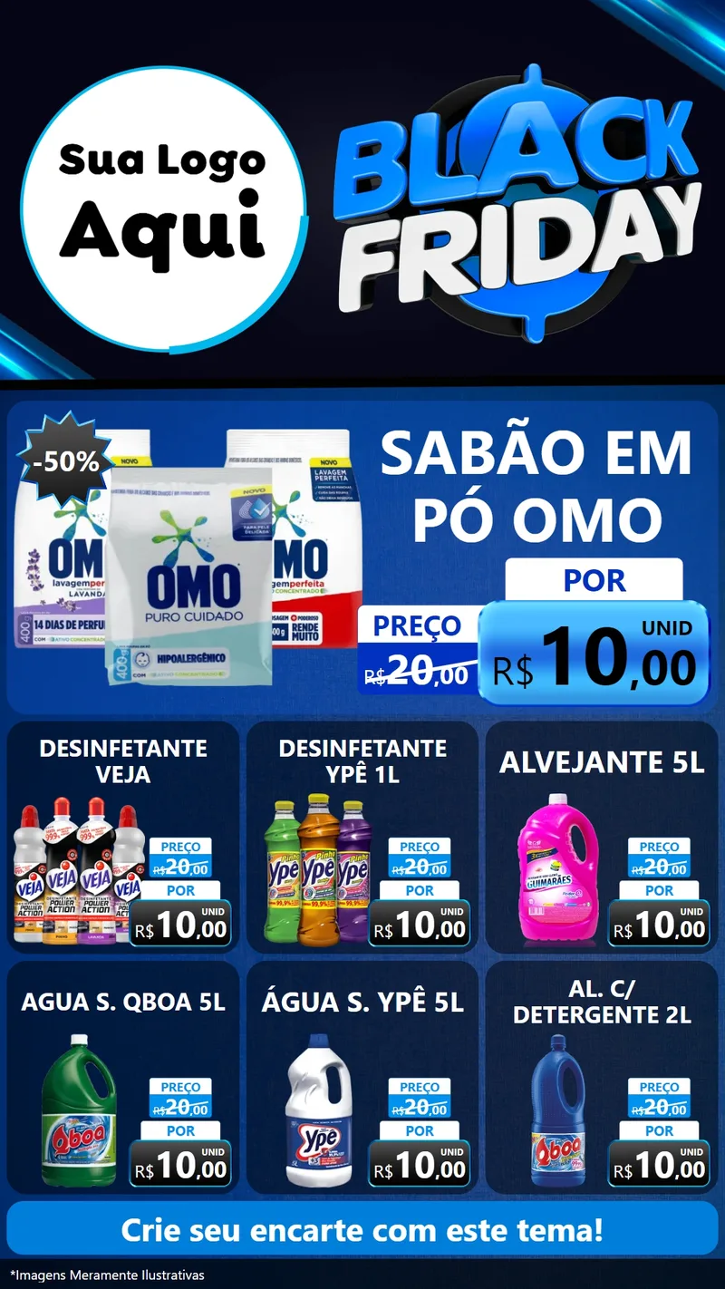 Modelo de Rede Social para Stories com o tema Black Friday para Produtos de Limpeza