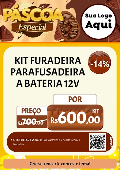 Modelo de Cartaz para Cartaz A4 Vertical com o tema Páscoa Especial para Maquinas e Ferramentas