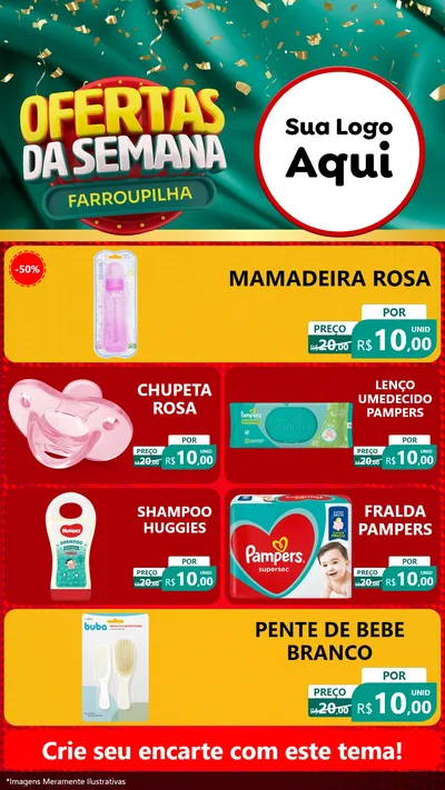 Modelo de TV para TV Vertical com o tema Ofertas da Semana Farroupilha para Bebês