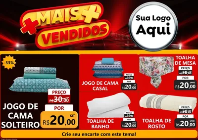 Modelo de Encarte para Encarte A4 Horizontal com o tema Mais Vendidos para Cama, Mesa e Banho