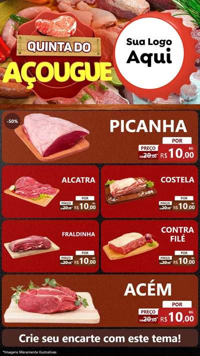 Modelo de TV para TV Vertical com o tema Quinta do Açougue para Açougue