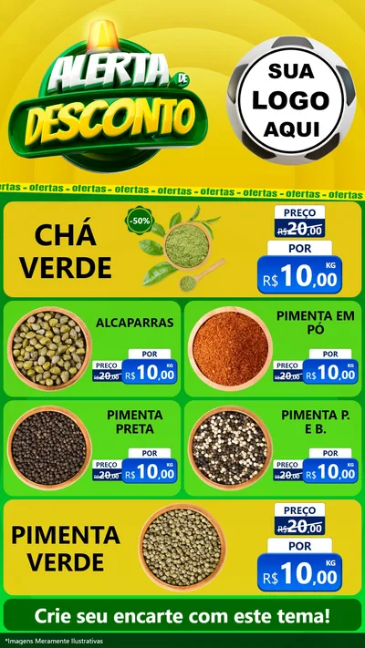 Modelo de TV para TV Vertical com o tema Alerta de Desconto para Produtos Naturais