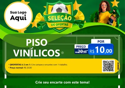 Modelo de Cartaz para Cartaz A4 Horizontal com o tema Seleção de Ofertas - Copa para Material para Construção