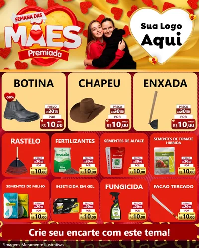 Modelo de Rede Social para Feed Instagram com o tema Semana das Mães Premiada para Agropecuária