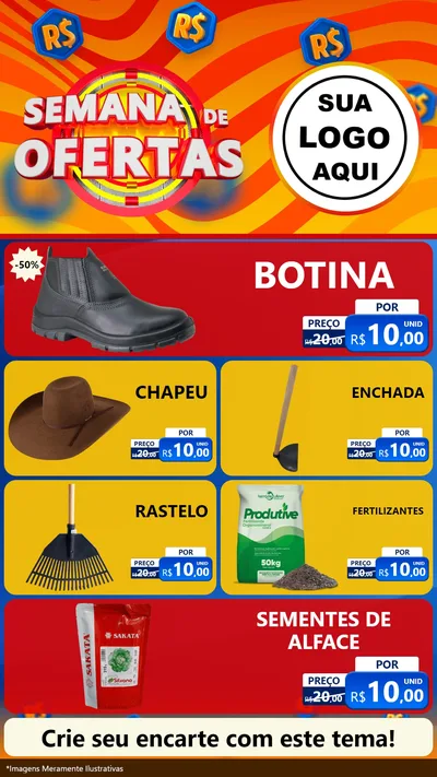 Modelo de TV para TV Vertical com o tema Semana de Ofertas para Agropecuária