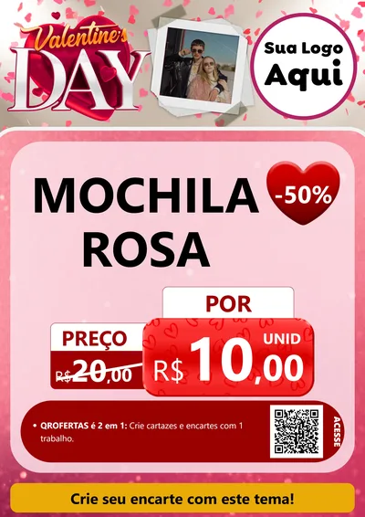 Modelo de Cartaz para Cartaz A4 Vertical com o tema Valentine's Day para Papelaria