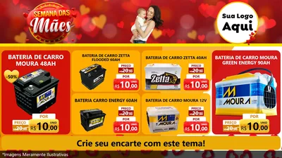 Modelo de TV para TV Horizontal com o tema Semana das Mães para Baterias Elétricas
