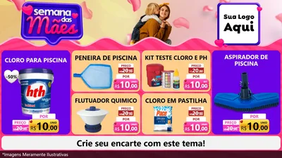 Modelo de TV para TV Horizontal com o tema Semana das Mães para Produtos para Piscina