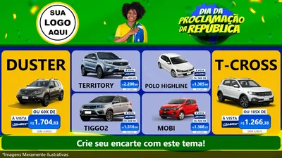 Modelo de TV para TV Horizontal com o tema Dia Da Proclamação Da República para Concessionaria de Carros