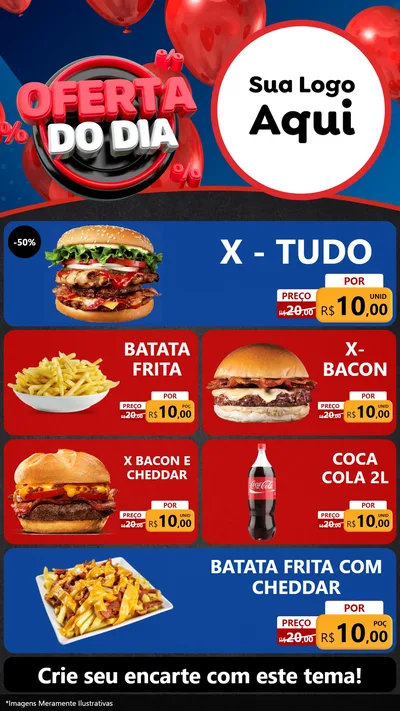 Modelo de TV para TV Vertical com o tema Oferta do Dia para Hamburgueria