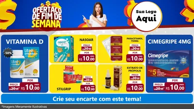 Modelo de TV para TV Horizontal com o tema Ofertaço de Fim de Semana para Farmácia