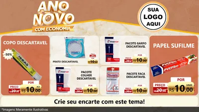 Modelo de TV para TV Horizontal com o tema Ano Novo Com Economia para Embalagens