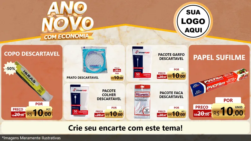 Modelo de TV para TV Horizontal com o tema Ano Novo Com Economia para Embalagens