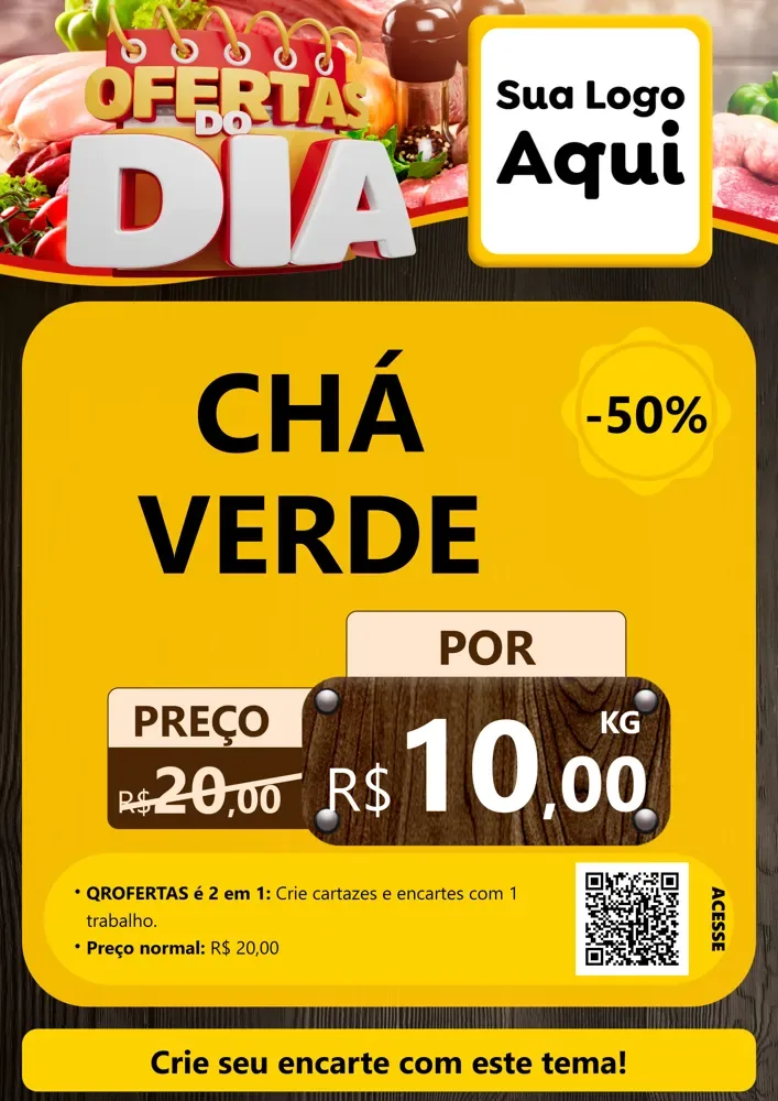Modelo de Cartaz para Cartaz A4 Vertical com o tema Ofertas do Dia para Produtos Naturais