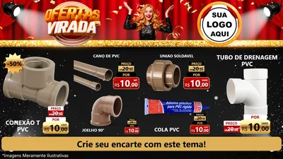 Modelo de TV para TV Horizontal com o tema Ofertas da Virada para Tubos e conexões