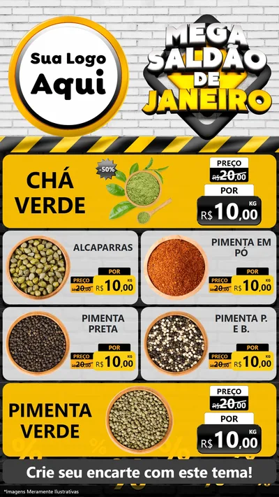 Modelo de TV para TV Vertical com o tema Mega Saldão de Janeiro para Produtos Naturais