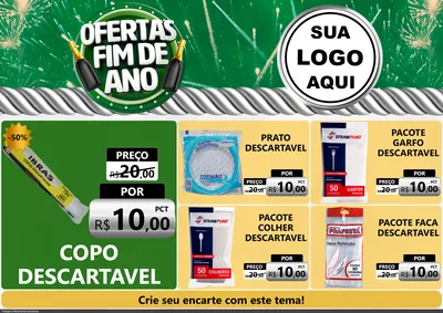 Modelo de Encarte para Encarte A4 Horizontal com o tema Ofertas Fim de Ano para Embalagens
