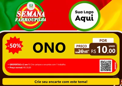Modelo de Cartaz para Cartaz A4 Horizontal com o tema Semana Farroupilha para Óticas