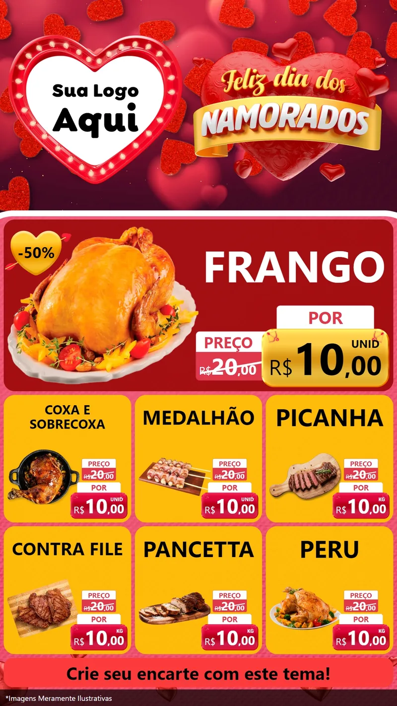 Modelo de Rede Social para Stories com o tema Feliz Dia Dos Namorados para Assados