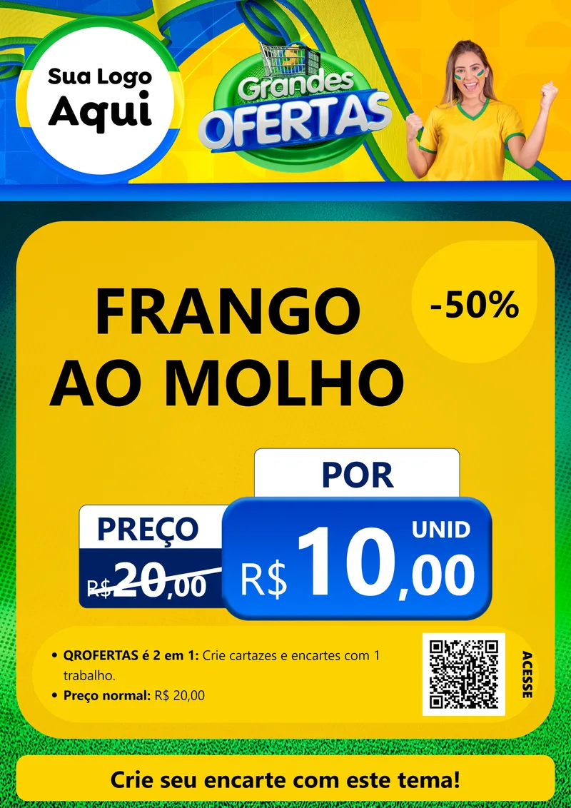Modelo de Cartaz para Cartaz A4 Vertical com o tema Grandes Ofertas para Restaurante