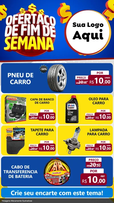 Modelo de TV para TV Vertical com o tema Ofertaço de Fim de Semana para Auto peças