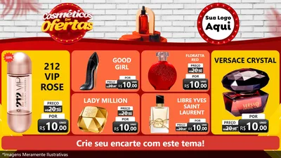 Modelo de TV para TV Horizontal com o tema Cosméticos em Ofertas para Perfumes
