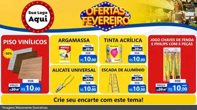 Modelo de TV para TV Horizontal com o tema Ofertas de Fevereiro para Material para Construção