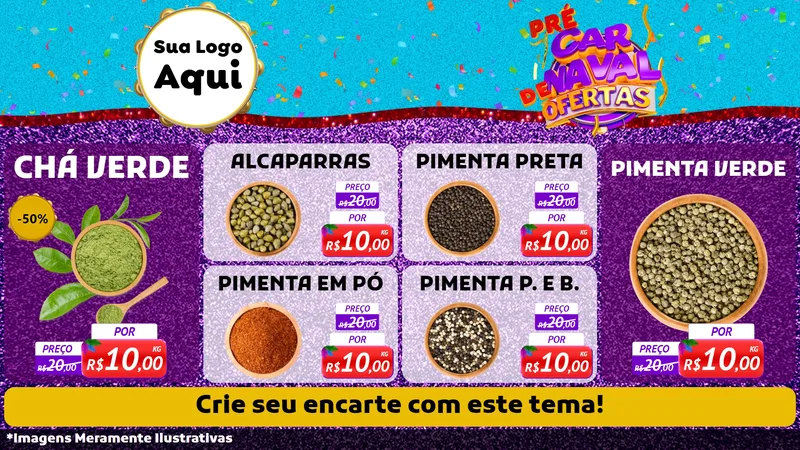 Modelo de TV para TV Horizontal com o tema Pré Carnaval de Ofertas para Produtos Naturais