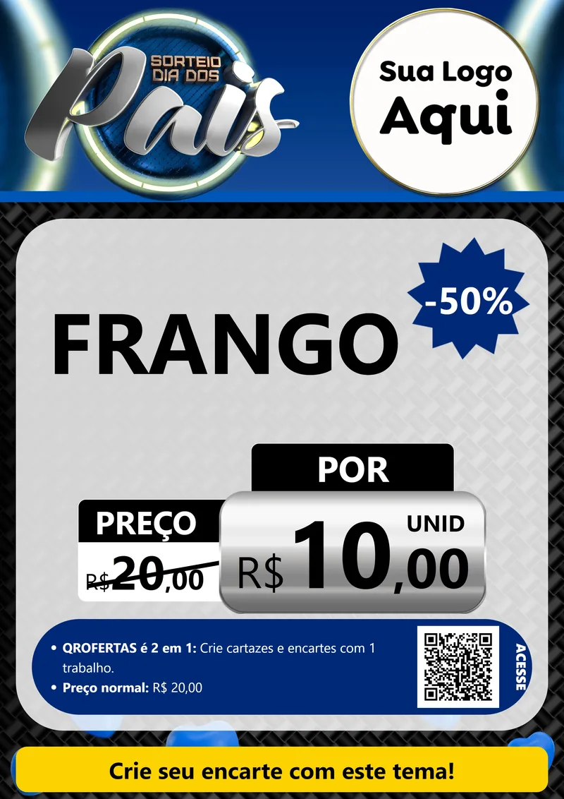 Modelo de Cartaz para Cartaz A4 Vertical com o tema Sorteio Dia Dos Pais para Assados